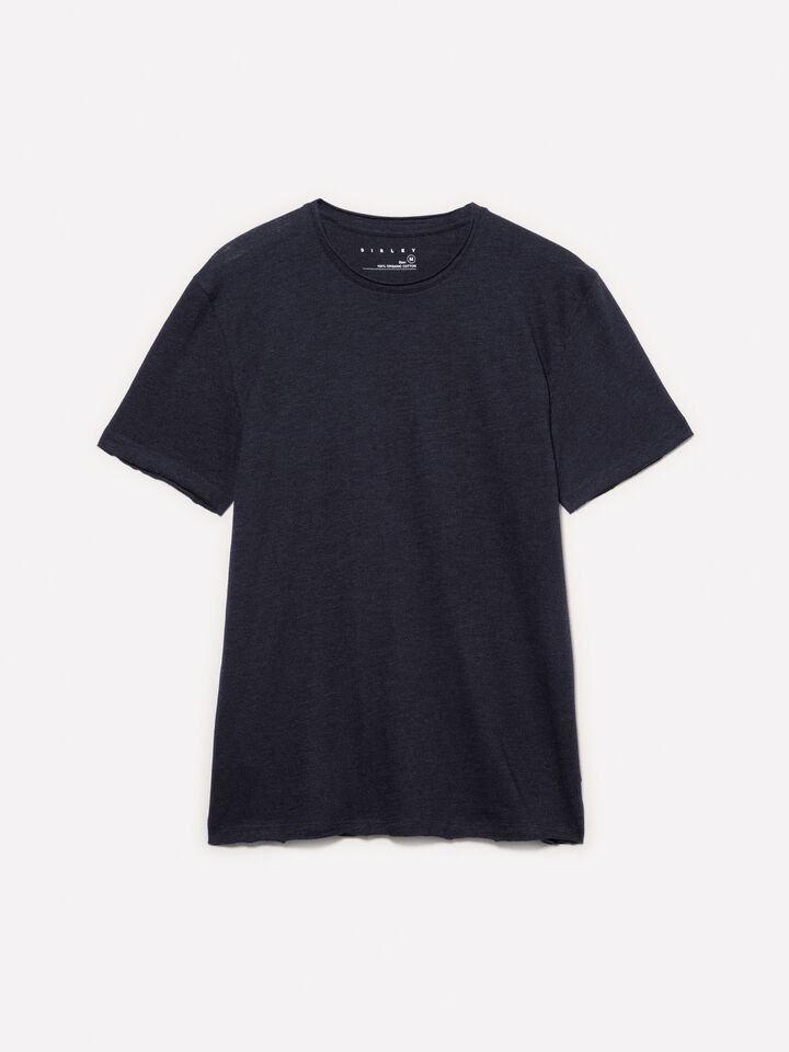 Dark blue slim fit short sleeve t-shirt - men's short sleeve t-shirts - Dark Blue | Sisley image number 5